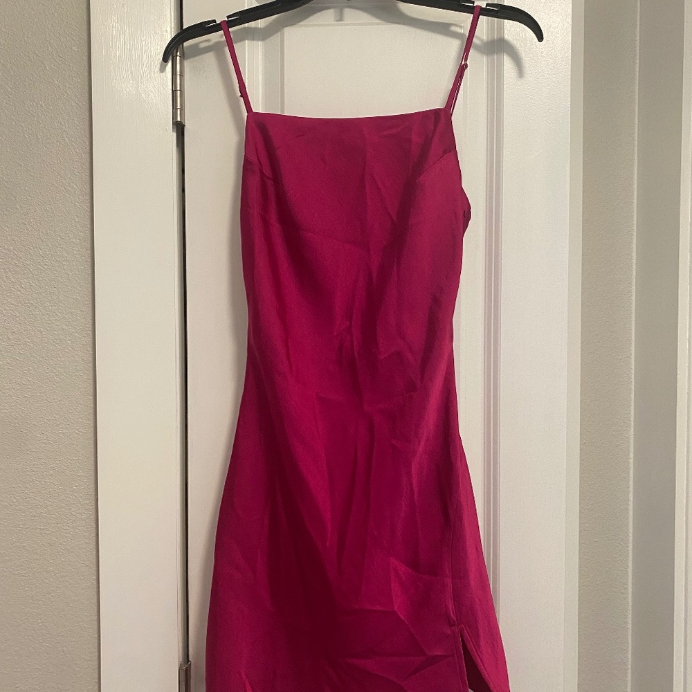 Cotton Candy Give Me More,  NWT, small, magenta mini slip dress